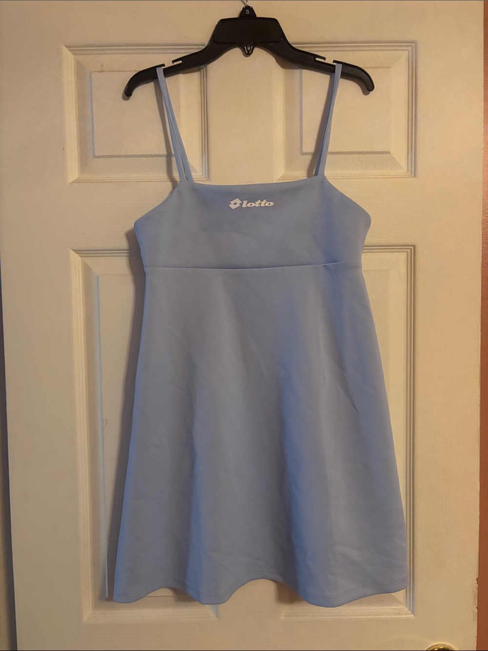 Zara x LOTTO Light Blue Fit&Flare Spaghetti Strap Mini Dress
